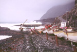 Harbour with fibre glass boats